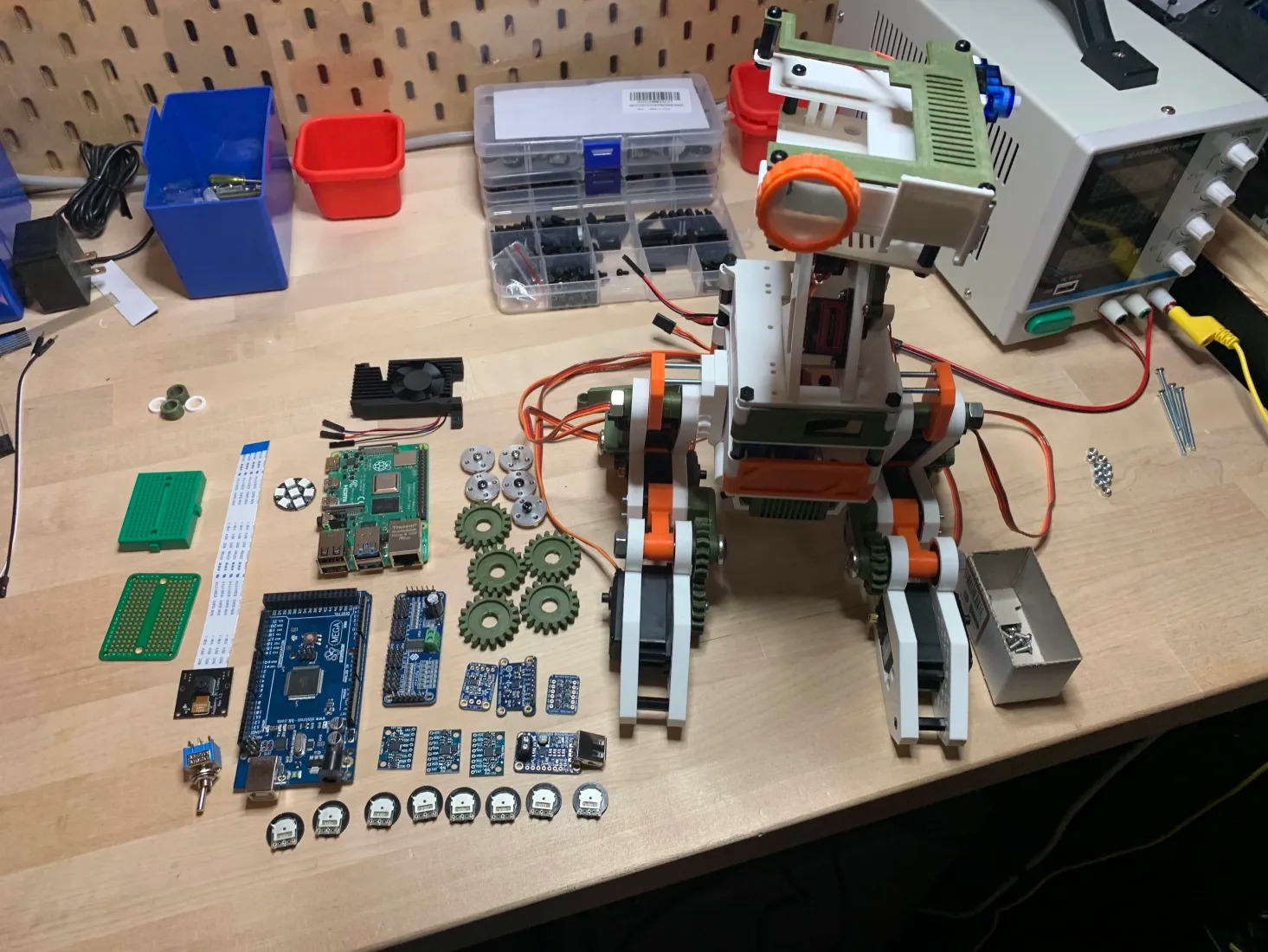 Robot build and supporting parts on display